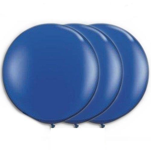 36 Inch Giant Round Sapphire Blue Latex Balloons by TUFTEX (Premium Helium Quality) Pkg/3