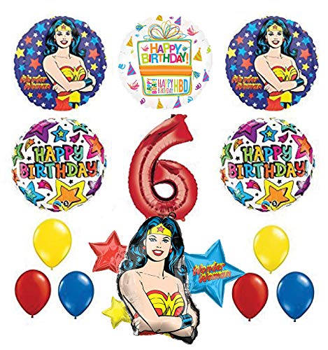 Mayflower Products Wonder Woman 6th Birthday Party Supplies and Balloon Decorations
