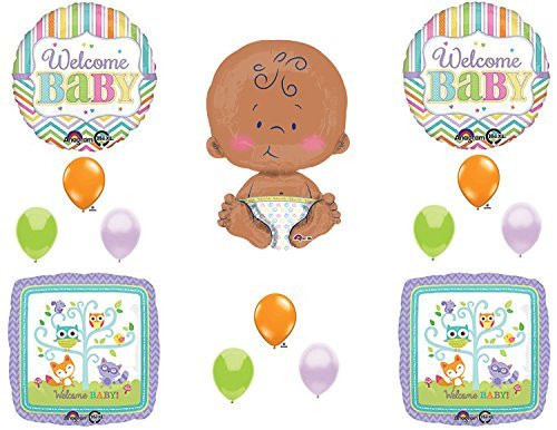 WELCOME BABY 24" CELEBRATE BABY Woodland Friends Baby Shower Balloons Decoration Supplies