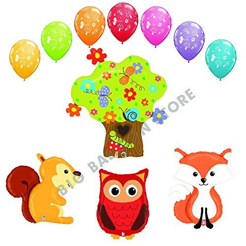 THE ULTIMATE 11pc Woodland Creatures Baby Shower / Birthday Balloon Decoration