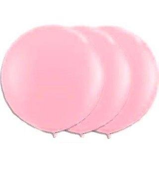 36 Inch Giant Round Shimmering Pink Latex Balloons by TUFTEX (Premium Helium Quality) Pkg/3