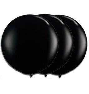 36 Inch Giant Round Black Latex Balloons by TUFTEX (Premium Helium Quality) Pkg/3