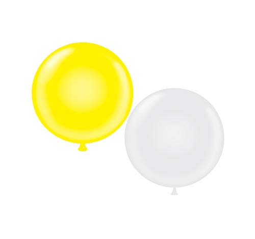 60 inch Giant Latex Balloons - Qty 2- (1) Yellow (1) White