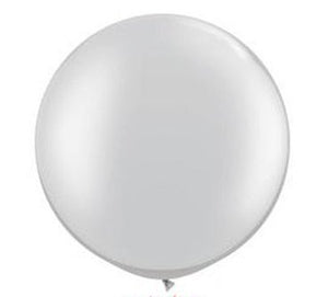 36 Inch Giant Round Silver Latex Balloons by TUFTEX (Premium Helium Quality) Pkg/3