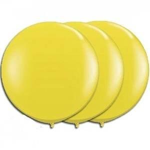 36 Inch Giant Round yellow Latex Balloons by TUFTEX (Premium Helium Quality) Pkg/3