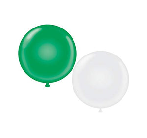 60 inch Giant Latex Balloons - Qty 2 - (1) Green (1) White
