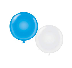 60 inch Giant Latex Balloons - Qty 2- (1) Blue (1) White