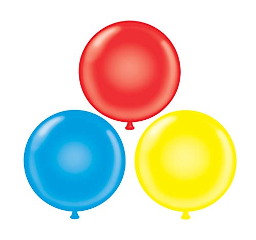 60 inch Giant Latex Balloons - Qty 3- (1) Red (1) Yellow (1) Blue