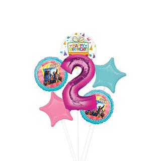 Mayflower Products Wonder Park Party Supplies 2nd Birthday Balloon Bouquet Decorations - Pink Number 2