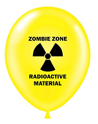 12 Zombie Party 11" Yellow Radioactive Zombie Zone Print Latex Balloons
