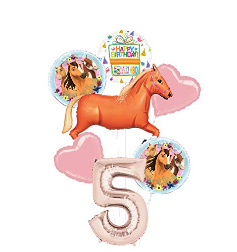 Mayflower Products Spirit Riding Free Party Supplies 5th Birthday Tan Horse Balloon Bouquet Decorations
