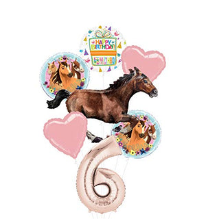 Mayflower Products Spirit Riding Free Party Supplies 6th Birthday Galloping Horse Balloon Bouquet Decorations