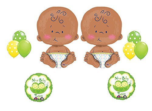 New Baby Twins! TWO 24" CELEBRATE BABY Shower Ballon Party Supply Kit