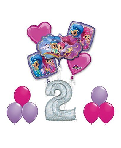 SHIMMER AND SHINE Happy 2nd Birthday Party 12 pc Balloons Decoration Supplies