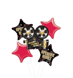 Opening Night Movie Party Supplies Balloon Bouquet Decorations Hollywood Oscars Lights, Camera, Action