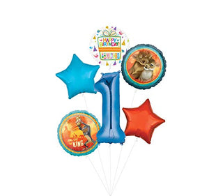Lion King Party Supplies 1st Birthday Balloon Bouquet Decorations - Blue Number 1