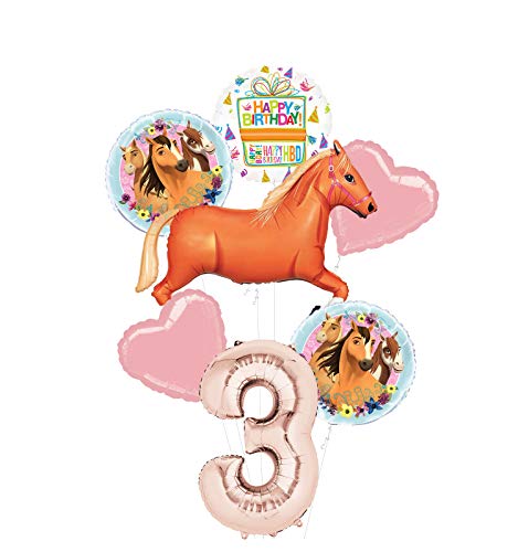 Mayflower Products Spirit Riding Free Party Supplies 3rd Birthday Tan Horse Balloon Bouquet Decorations