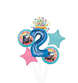 Mayflower Products Wonder Park Party Supplies 2nd Birthday Balloon Bouquet Decorations - Blue Number 2