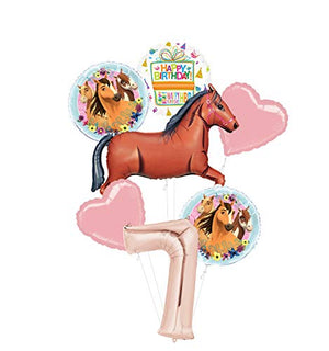 Mayflower Products Spirit Riding Free Party Supplies 7th Birthday Brown Horse Balloon Bouquet Decorations