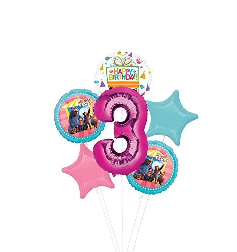 Mayflower Products Wonder Park Party Supplies 3rd Birthday Balloon Bouquet Decorations - Pink Number 3