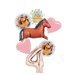 Mayflower Products Spirit Riding Free Party Supplies 4th Birthday Brown Horse Balloon Bouquet Decorations