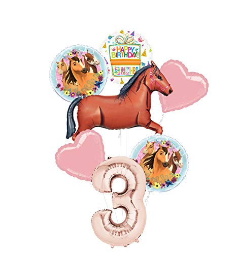 Mayflower Products Spirit Riding Free Party Supplies 3rd Birthday Brown Horse Balloon Bouquet Decorations