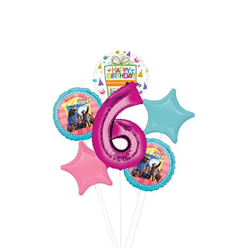Mayflower Products Wonder Park Party Supplies 6th Birthday Balloon Bouquet Decorations - Pink Number 6