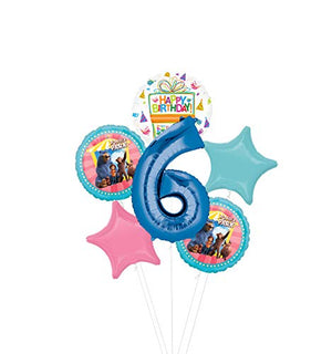 Mayflower Products Wonder Park Party Supplies 6th Birthday Balloon Bouquet Decorations - Blue Number 6