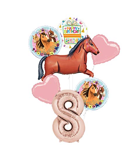 Mayflower Products Spirit Riding Free Party Supplies 8th Birthday Brown Horse Balloon Bouquet Decorations