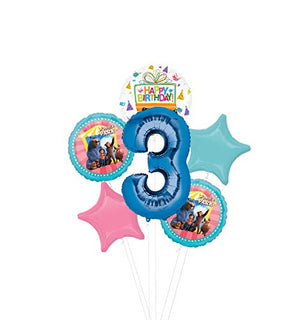 Mayflower Products Wonder Park Party Supplies 3rd Birthday Balloon Bouquet Decorations - Blue Number 3