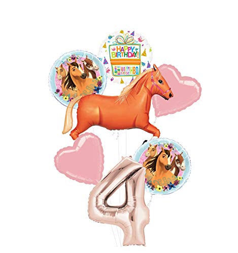 Mayflower Products Spirit Riding Free Party Supplies 4th Birthday Tan Horse Balloon Bouquet Decorations