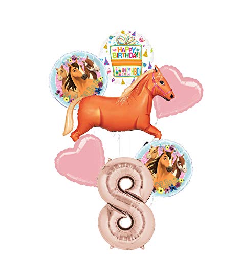 Mayflower Products Spirit Riding Free Party Supplies 8th Birthday Tan Horse Balloon Bouquet Decorations