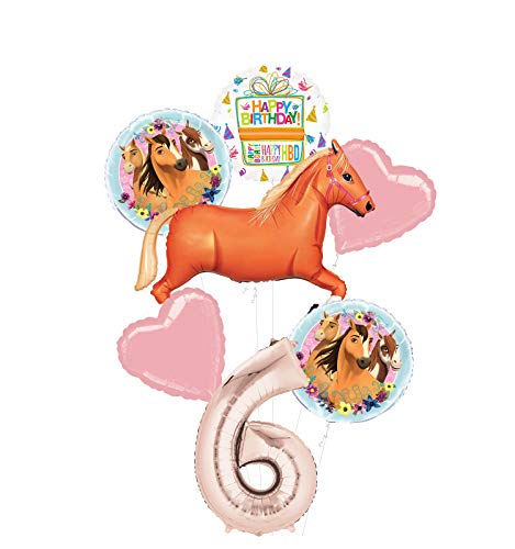 Mayflower Products Spirit Riding Free Party Supplies 6th Birthday Tan Horse Balloon Bouquet Decorations