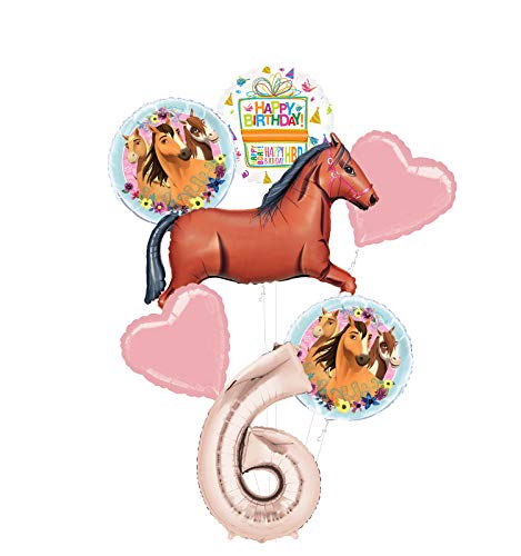 Mayflower Products Spirit Riding Free Party Supplies 6th Birthday Brown Horse Balloon Bouquet Decorations
