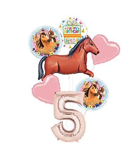 Mayflower Products Spirit Riding Free Party Supplies 5th Birthday Brown Horse Balloon Bouquet Decorations
