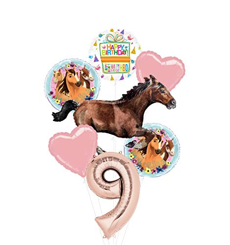 Mayflower Products Spirit Riding Free Party Supplies 9th Birthday Galloping Horse Balloon Bouquet Decorations