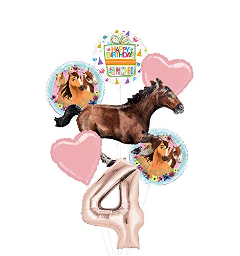 Mayflower Products Spirit Riding Free Party Supplies 4th Birthday Galloping Horse Balloon Bouquet Decorations