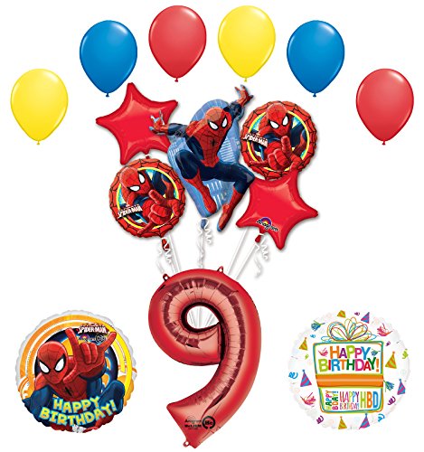 The Ultimate Spider-Man 9th Birthday Party Supplies and Balloon Decorations