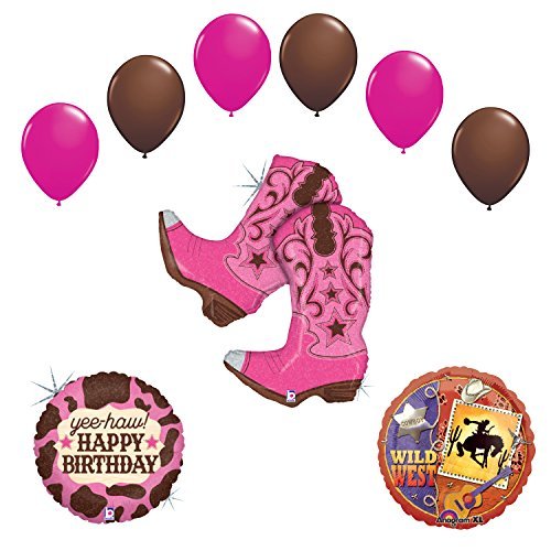 Wild Wild West Cowgirl Boots Birthday Party Supplies and Balloons Decorations