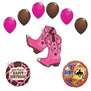 Wild Wild West Cowgirl Boots Birthday Party Supplies and Balloons Decorations