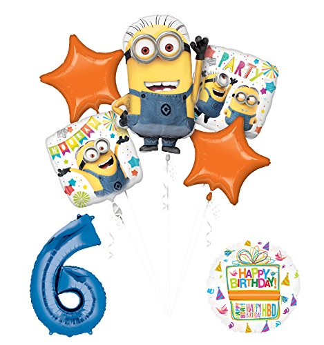 Despicable Me 3 Minions 6th Birthday Party Supplies and balloon Decorations