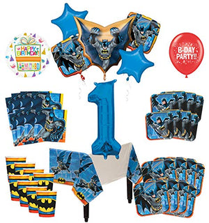 Mayflower Products Batman 1st Birthday Party Supplies and 8 Guest Balloon Decoration Kit