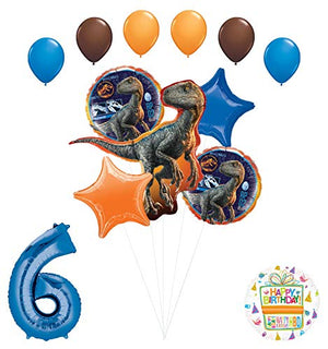 Jurassic World 6th Birthday Party Supplies Raptor Balloon Bouquet Decorations