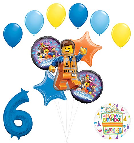 LEGO Movie Party Supplies 6th Birthday Balloon Bouquet Decorations