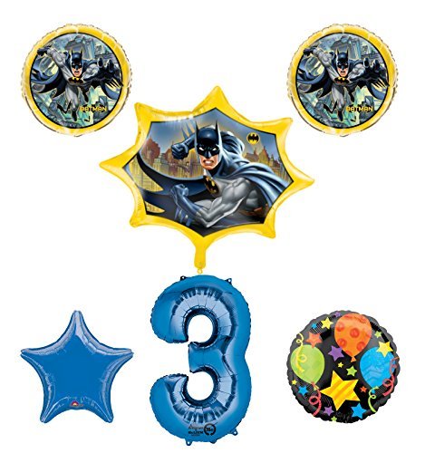 New! Batman 3rd Birthday Party Balloon Decorations and Supplies
