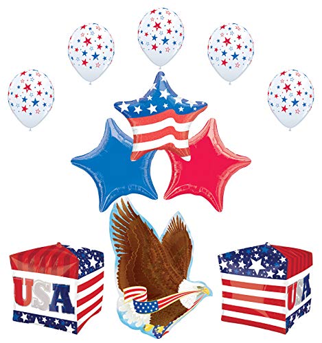Mayflower Products Patriotic Party Supplies 4th of July USA Eagle Stars and Stripes Balloon Bouquet Decorations