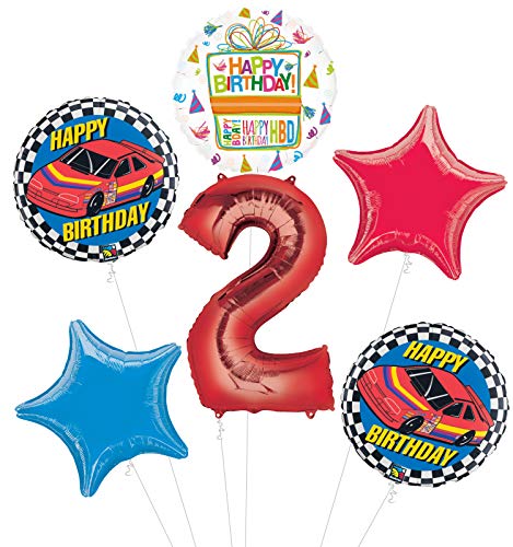 Race Car 2nd Birthday Party Supplies Stock Car Balloon Bouquet Decorations
