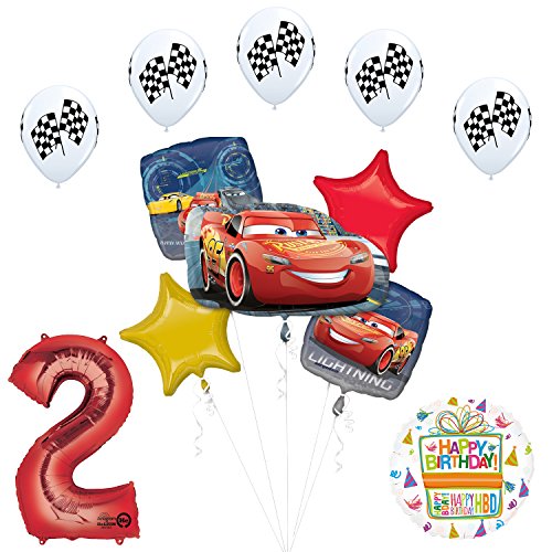 Disney Cars 3 Lighting McQueen 2nd Birthday Party Supplies and Balloon Decorations