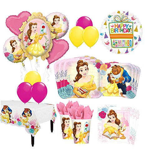 The Ultimate 8 Guest 53pc Beauty and The Beast Birthday Party Supplies and Balloon Decoration Kit