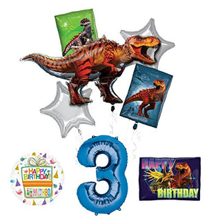 Mayflower Products Jurassic World Dinosaur 3rd Birthday Party Supplies and Balloon Decorations